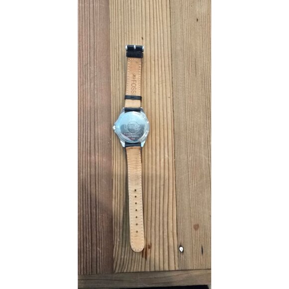 Jp Fossil Dallas Cowboys Mens Black Leather Strap Watch With Silver-Tone Star Di - Picture 2 of 4